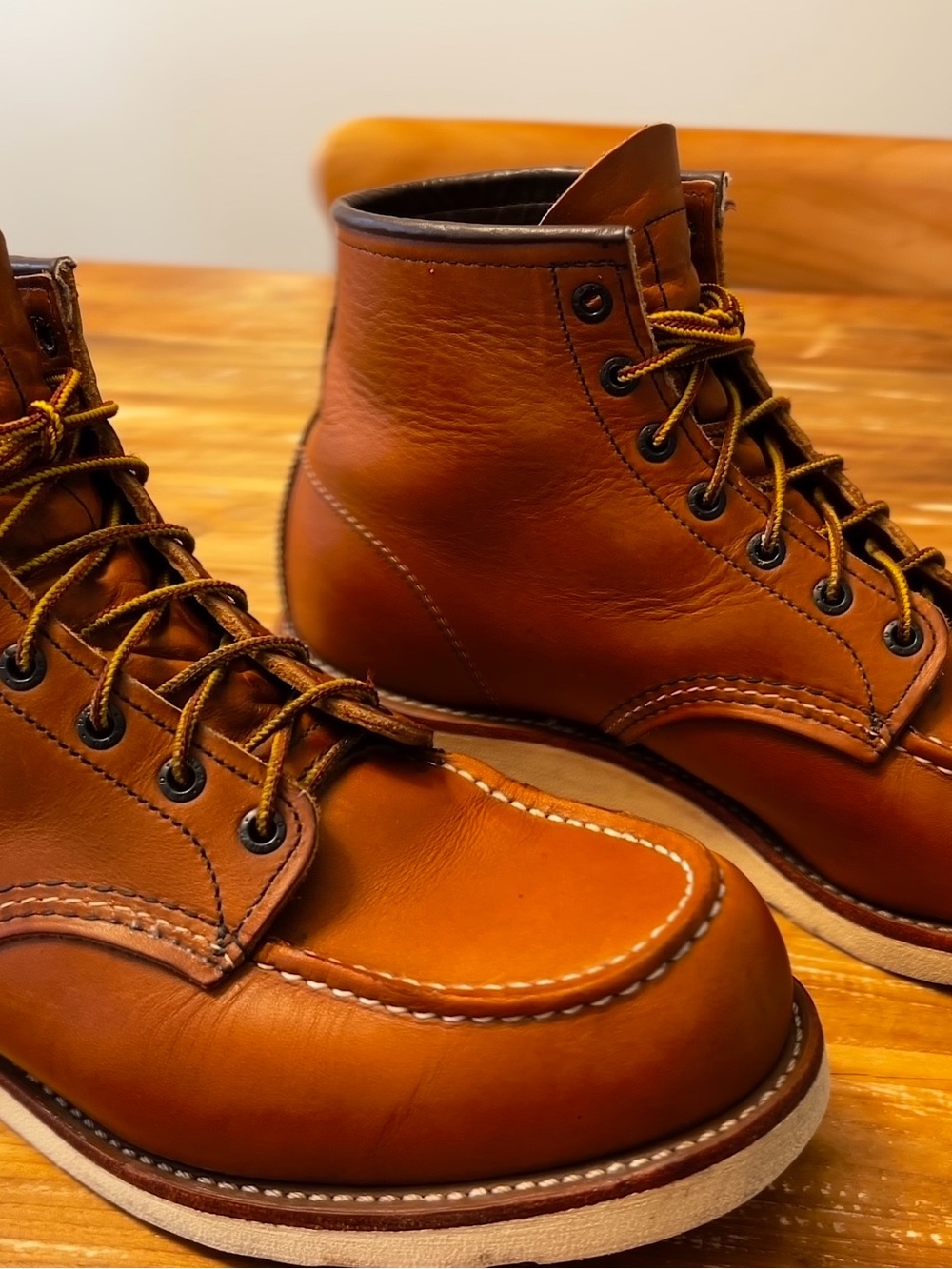Red Wing Shoes Men's Brown Leather Moc Toe Work Boots